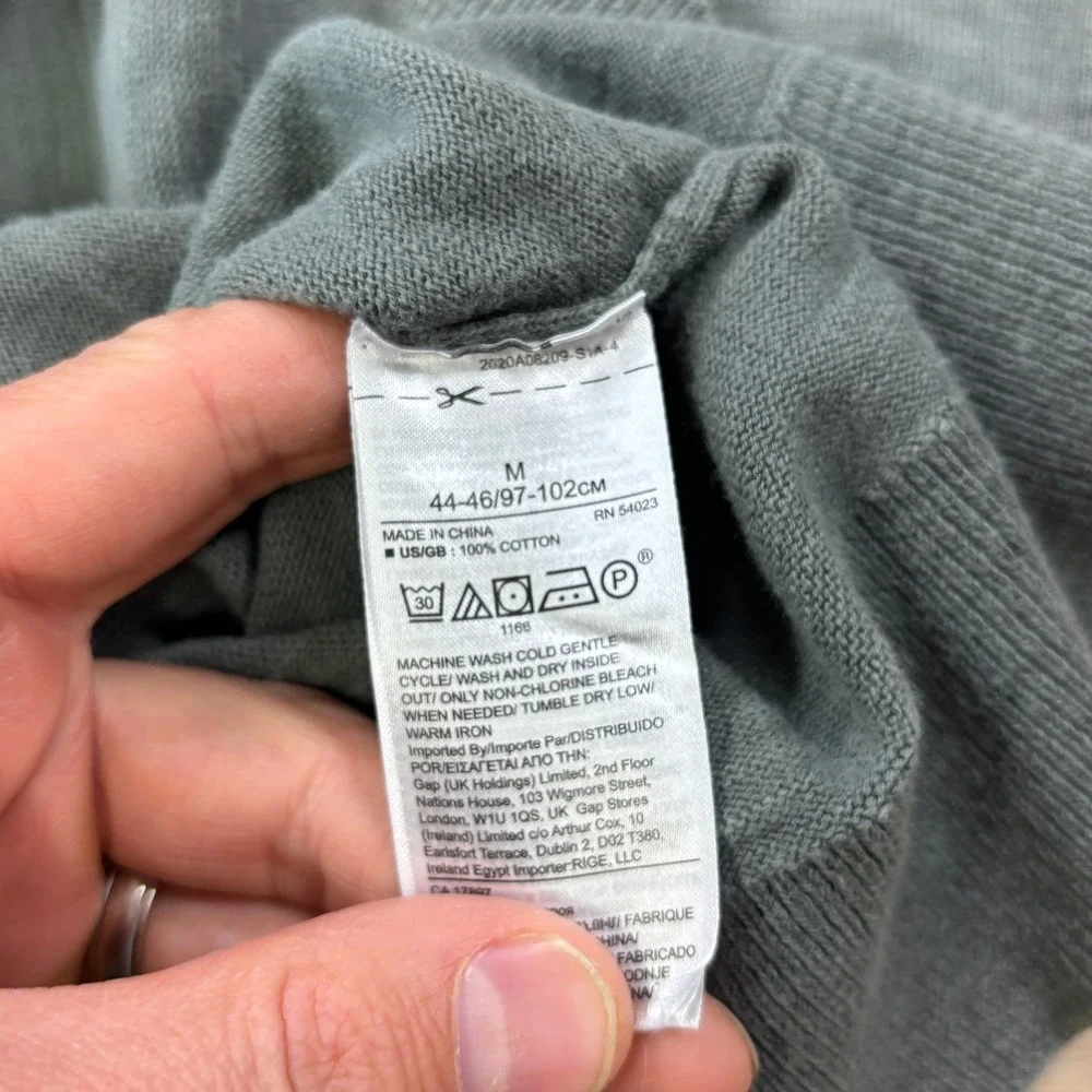 Banana Republic Hoodie Men M Minimalist Cotton Slub Knit Antique Sage Green 2020